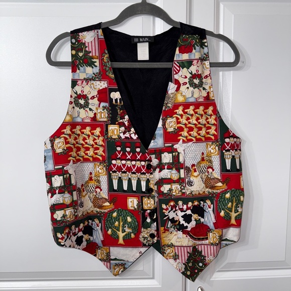 Vintage 90s Christmas 12 Days of Christmas Vest Size Large - Picture 1 of 4